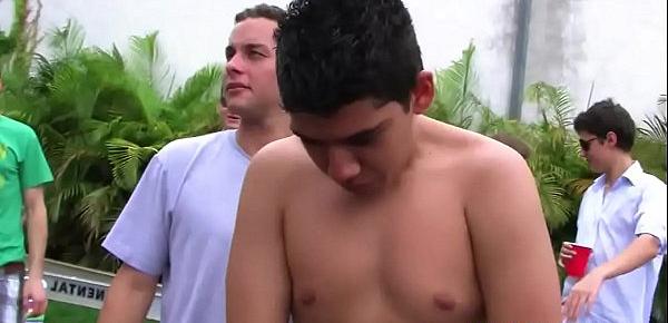  Gay students sucking outdoors before anal
